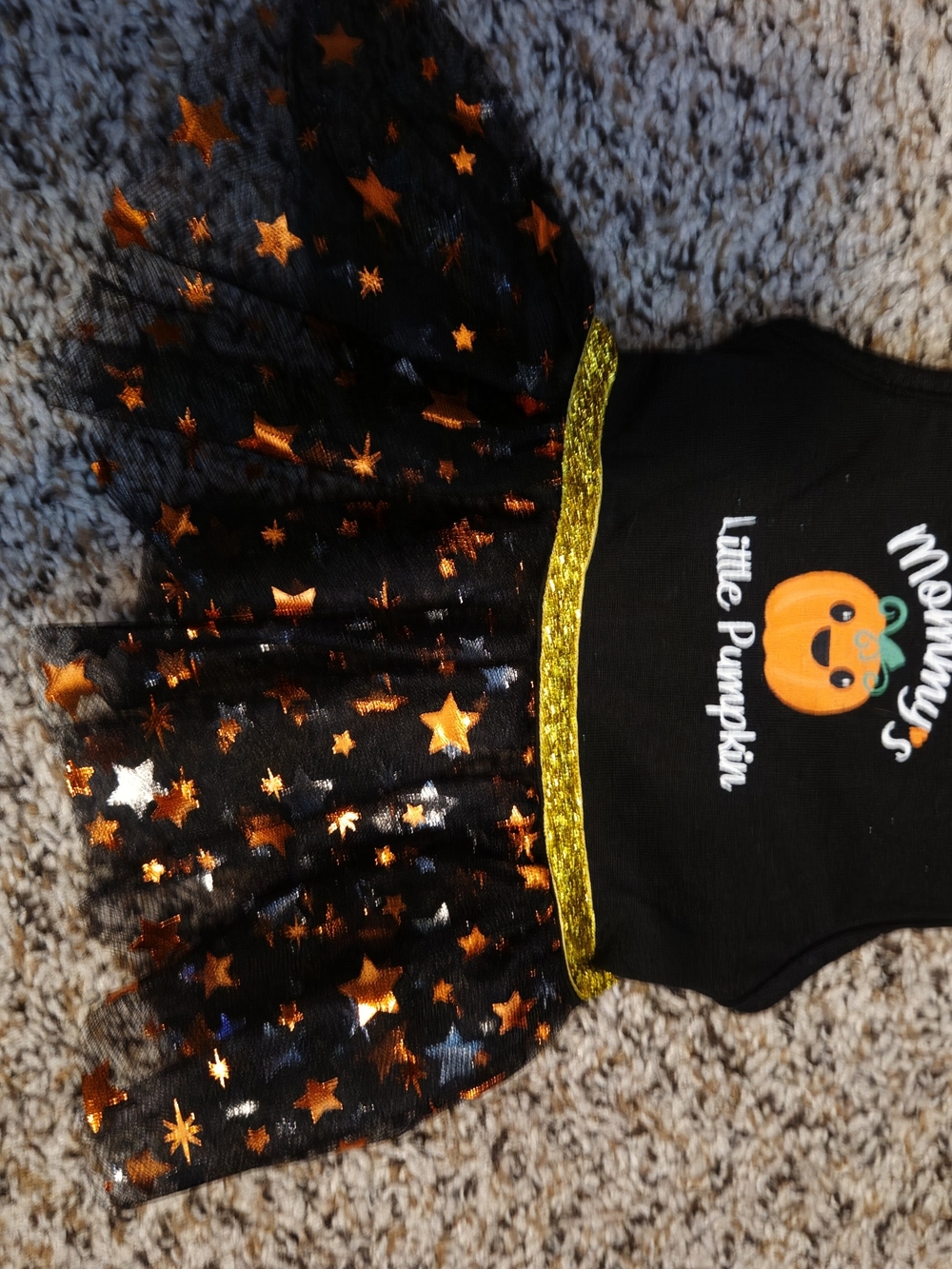 Mommy's Little Pumpkin Black & Orange Halloween Dog Tutu Dress Size Xs